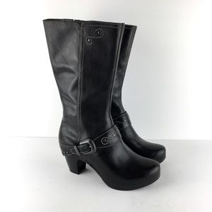Dansko Black Rylan Crazy Horse Clog Boots Sz 37